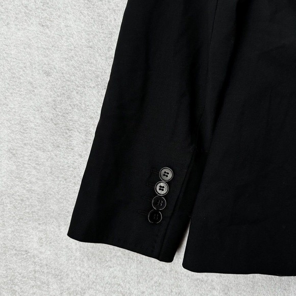 Talbots Blazer Jacket Womans 4 Black Suit Shoulder Pads 2 Button - Picture 8 of 13